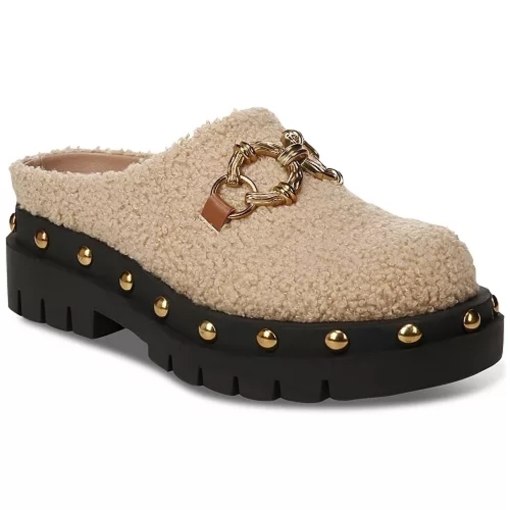 Circus By Sam Edelman Women's Annie Shearling Studded Lug Sole Clogs Size 7.5 - Picture 2 of 8